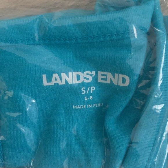 NWT LANDS' END WOMENS PETITE SHORT SLEEVE PERFECT TEE CALYPSO BLUE PS (6-8) - Picture 7 of 8